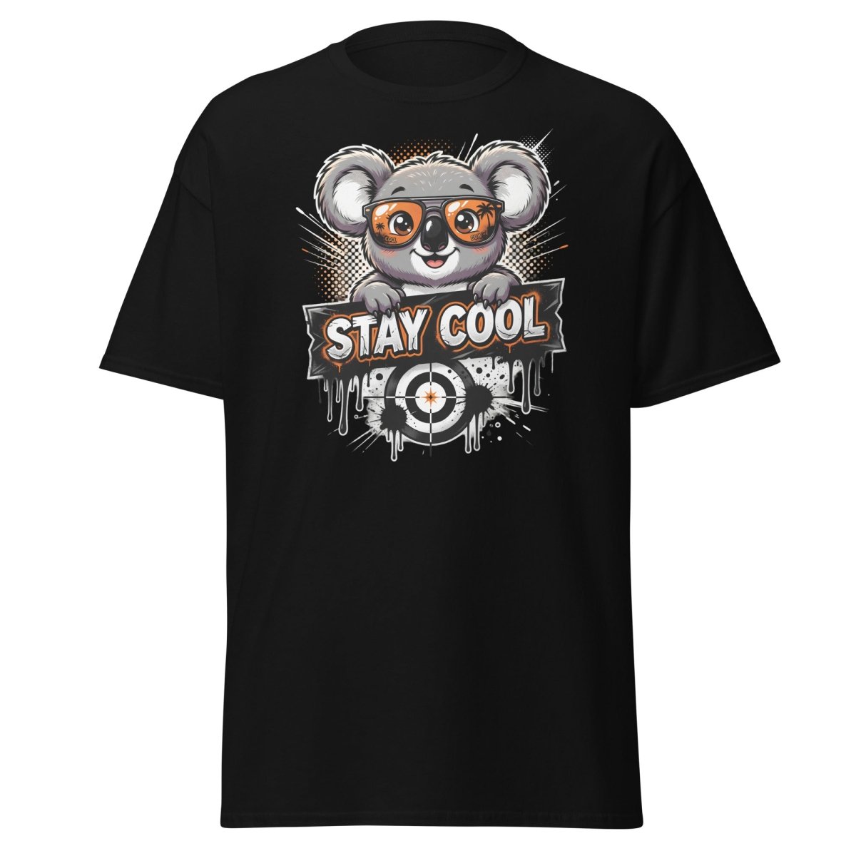 Stay Cool Koala T-Shirt - Funny Cartoon Sunglasses Tee - Black - TeeRipple