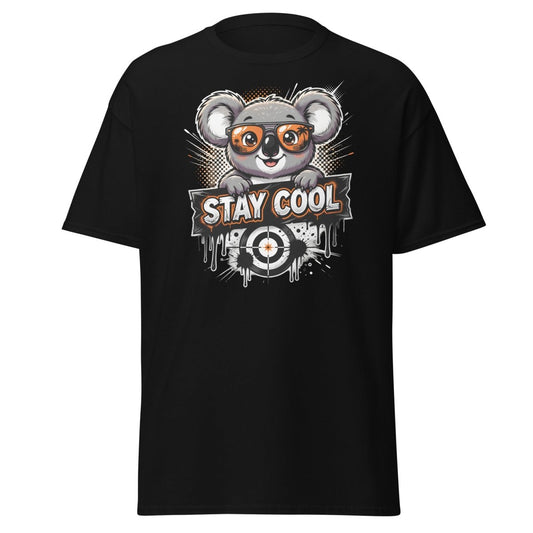 Stay Cool Koala T-Shirt - Funny Cartoon Sunglasses Tee - Black - TeeRipple