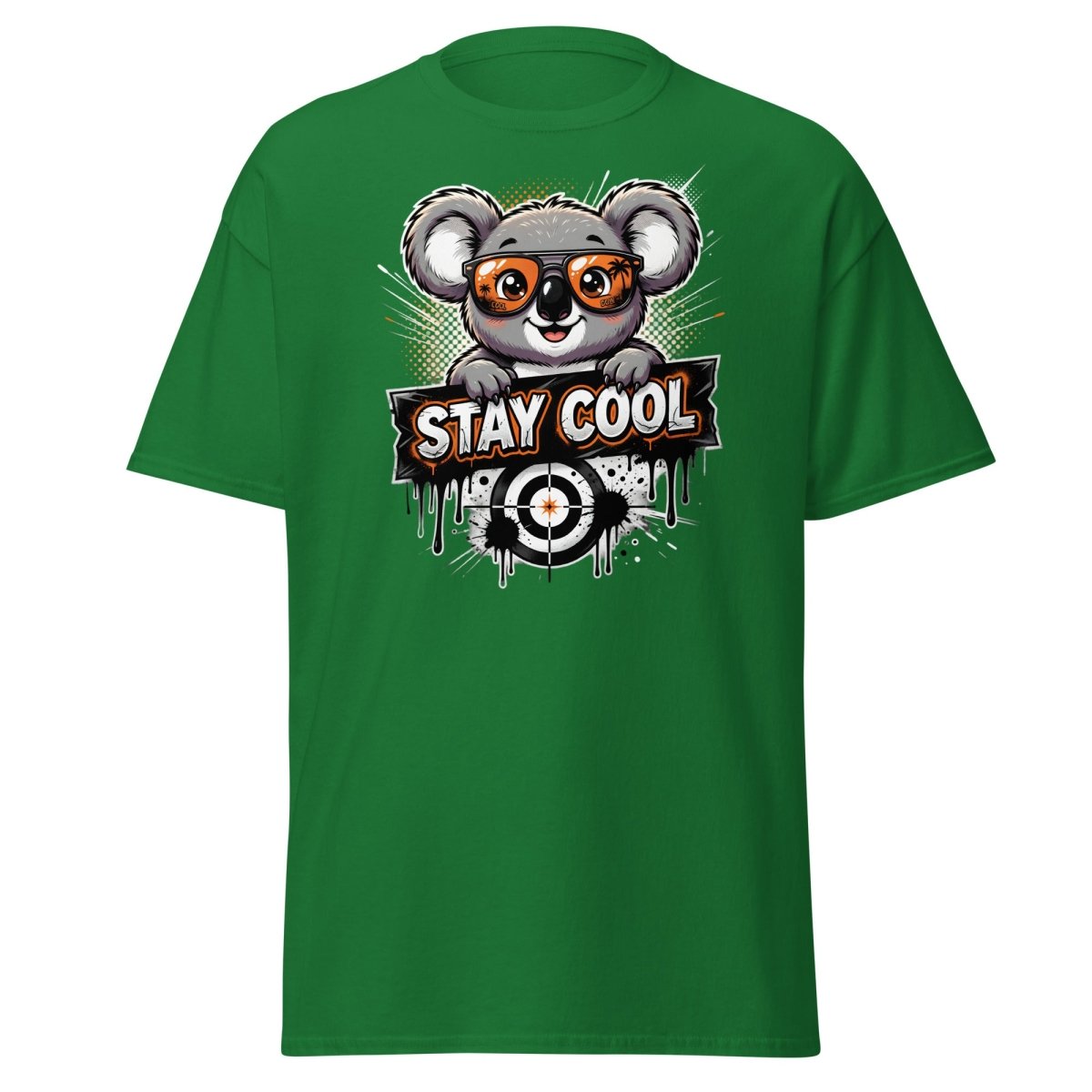 Stay Cool Koala T-Shirt - Funny Cartoon Sunglasses Tee - Turf Green - TeeRipple