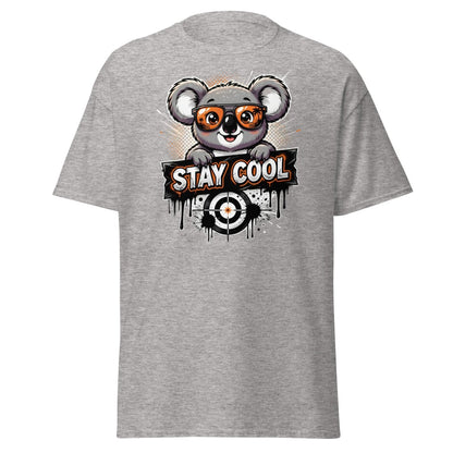 Stay Cool Koala T-Shirt - Funny Cartoon Sunglasses Tee - Sport Grey - TeeRipple