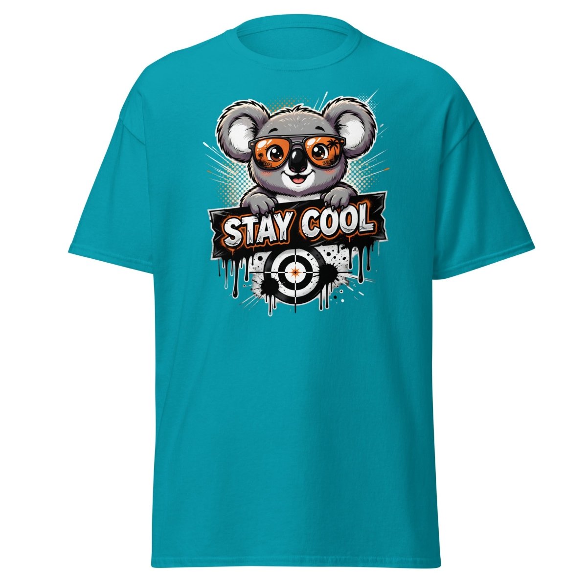 Stay Cool Koala T-Shirt - Funny Cartoon Sunglasses Tee - Tropical Blue - TeeRipple