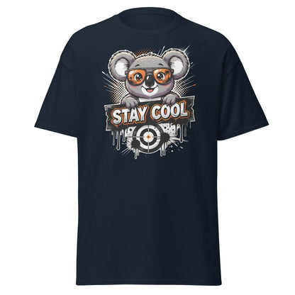 Stay Cool Koala T-Shirt - Funny Cartoon Sunglasses Tee - Navy - TeeRipple