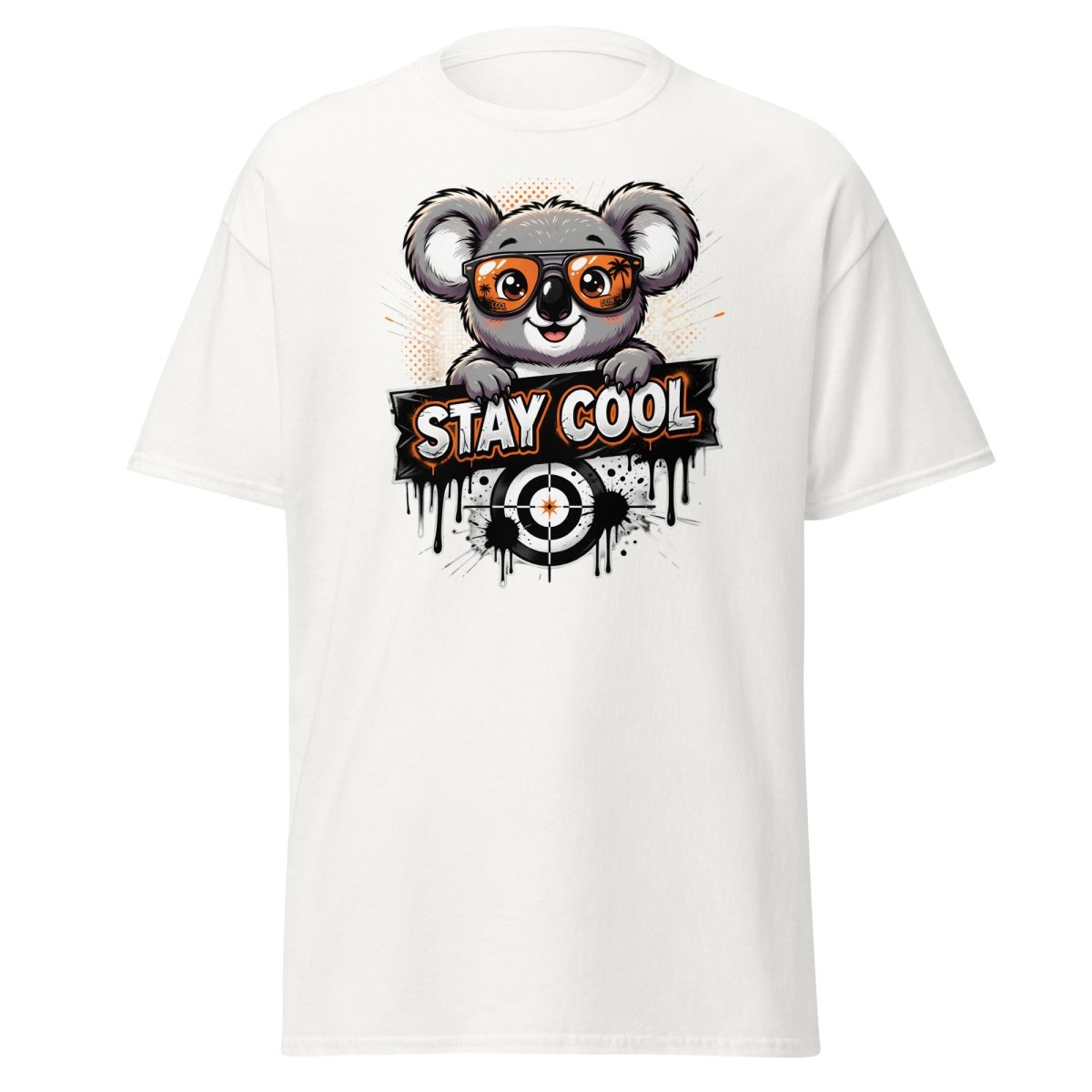 Stay Cool Koala T-Shirt - Funny Cartoon Sunglasses Tee - White - TeeRipple
