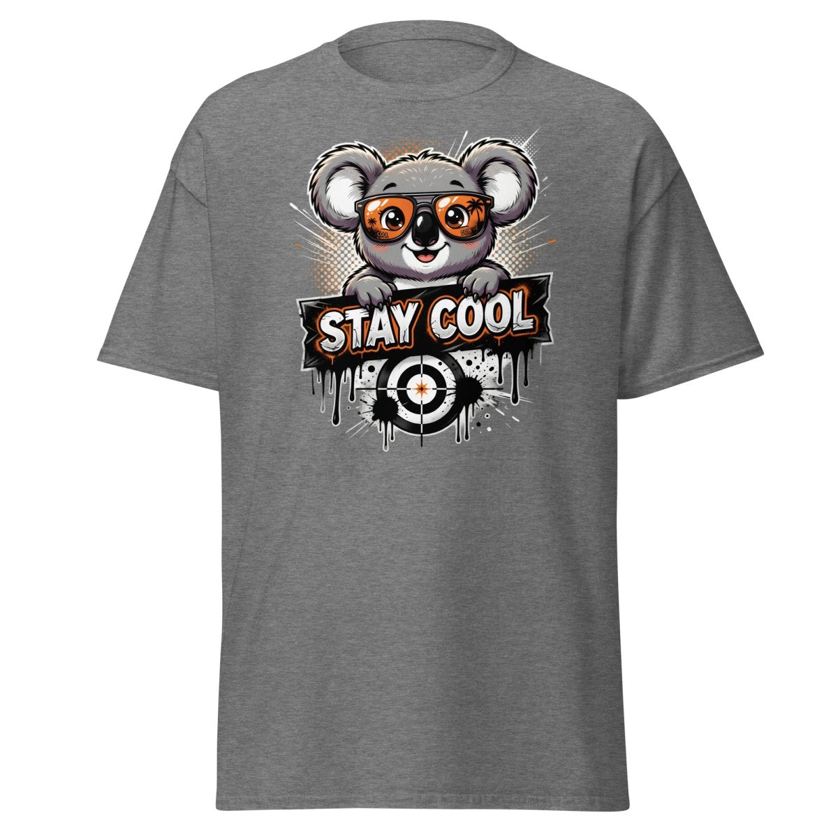 Stay Cool Koala T-Shirt - Funny Cartoon Sunglasses Tee - Graphite Heather - TeeRipple