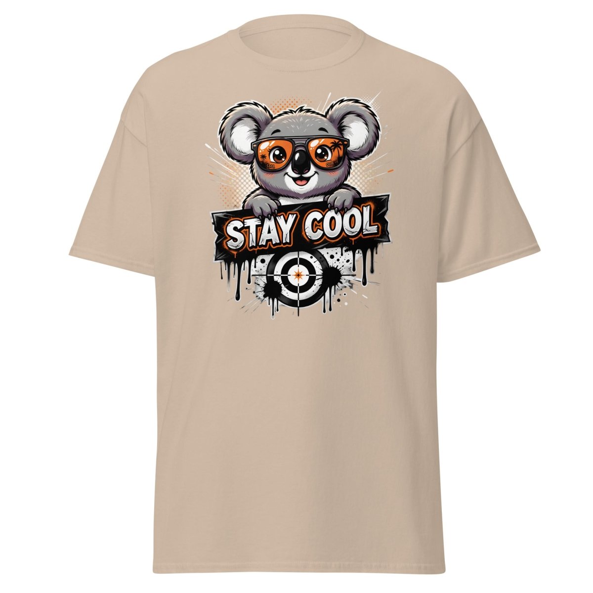 Stay Cool Koala T-Shirt - Funny Cartoon Sunglasses Tee - Sand - TeeRipple