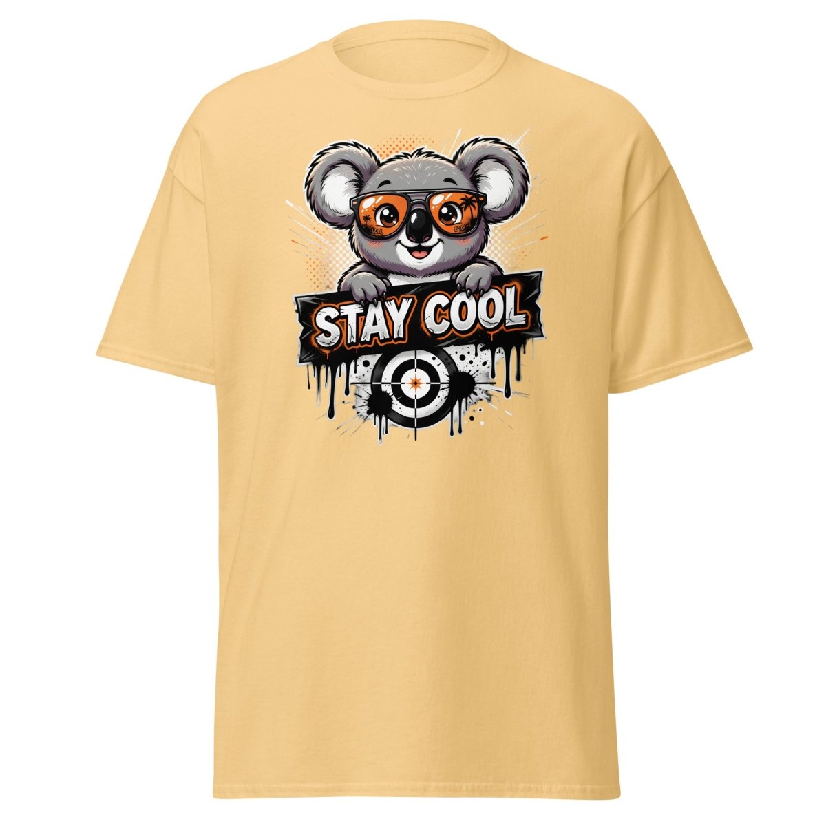 Stay Cool Koala T-Shirt - Funny Cartoon Sunglasses Tee - Yellow Haze - TeeRipple