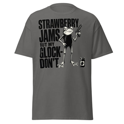 Strawberry Jams But My Glock Don't Frog T-Shirt - Charcoal - TeeRipple