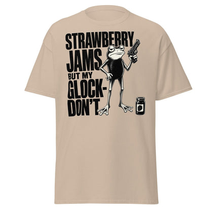 Strawberry Jams But My Glock Don't Frog T-Shirt - Sand - TeeRipple