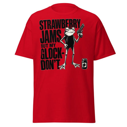 Strawberry Jams But My Glock Don't Frog T-Shirt - Red - TeeRipple