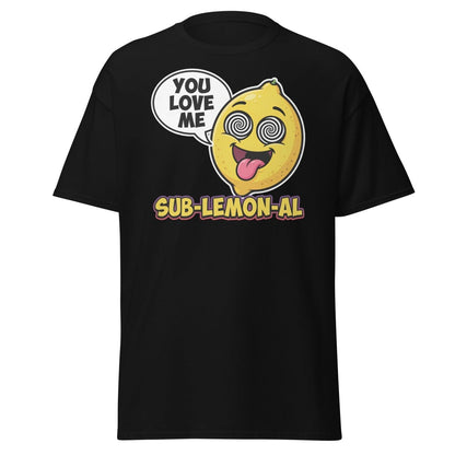 Sub - Lemon - Al Funny Lemon T-Shirt | Subliminal Pun Tee - Black - TeeRipple