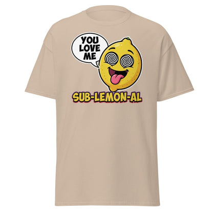 Sub - Lemon - Al Funny Lemon T-Shirt | Subliminal Pun Tee - Sand - TeeRipple