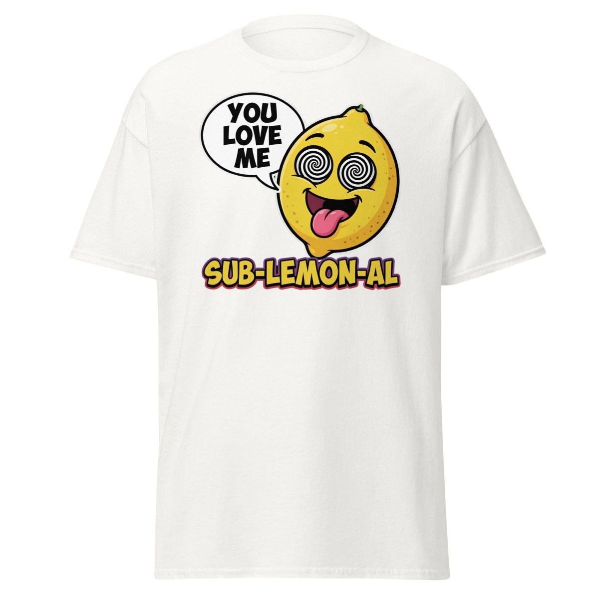 Sub - Lemon - Al Funny Lemon T-Shirt | Subliminal Pun Tee - White - TeeRipple