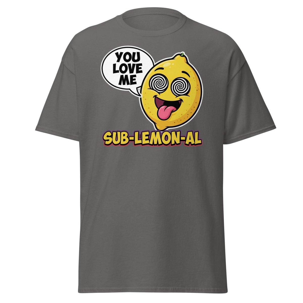 Sub - Lemon - Al Funny Lemon T-Shirt | Subliminal Pun Tee - Charcoal - TeeRipple