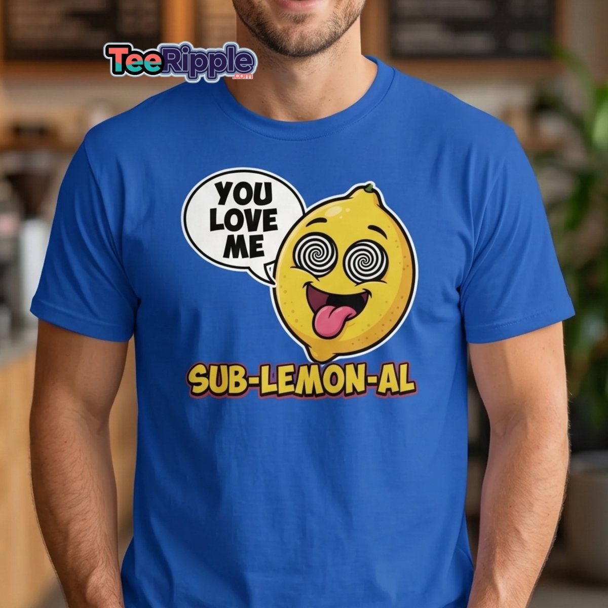 Sub - Lemon - Al Funny Lemon T-Shirt | Subliminal Pun Tee - Maroon - TeeRipple