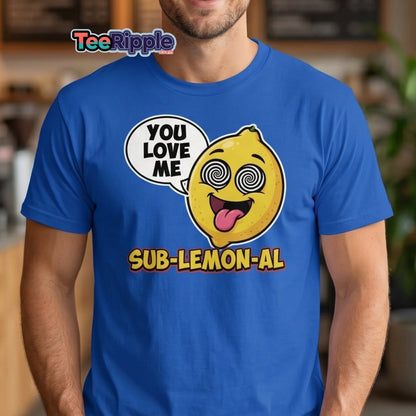 Sub - Lemon - Al Funny Lemon T-Shirt | Subliminal Pun Tee - Maroon - TeeRipple