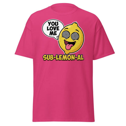 Sub - Lemon - Al Funny Lemon T-Shirt | Subliminal Pun Tee - Heliconia - TeeRipple