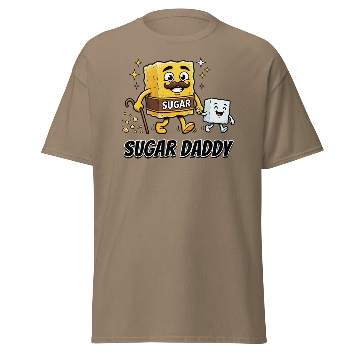 Sugar Daddy T-Shirt Funny Cartoon Sugar Cube Tee - Brown Savana - TeeRipple