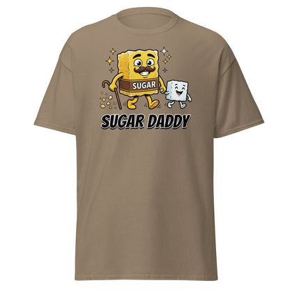 Sugar Daddy T-Shirt Funny Cartoon Sugar Cube Tee - Brown Savana - TeeRipple