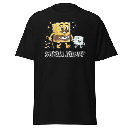 Sugar Daddy T-Shirt Funny Cartoon Sugar Cube Tee - Black - TeeRipple