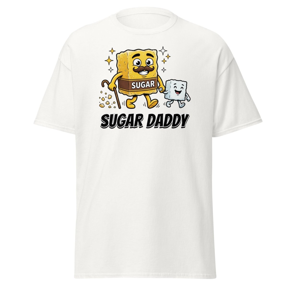 Sugar Daddy T-Shirt Funny Cartoon Sugar Cube Tee - White - TeeRipple