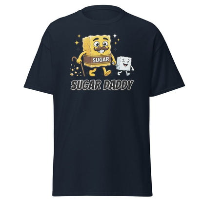 Sugar Daddy T-Shirt Funny Cartoon Sugar Cube Tee - Navy - TeeRipple
