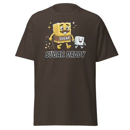 Sugar Daddy T-Shirt Funny Cartoon Sugar Cube Tee - Dark Chocolate - TeeRipple