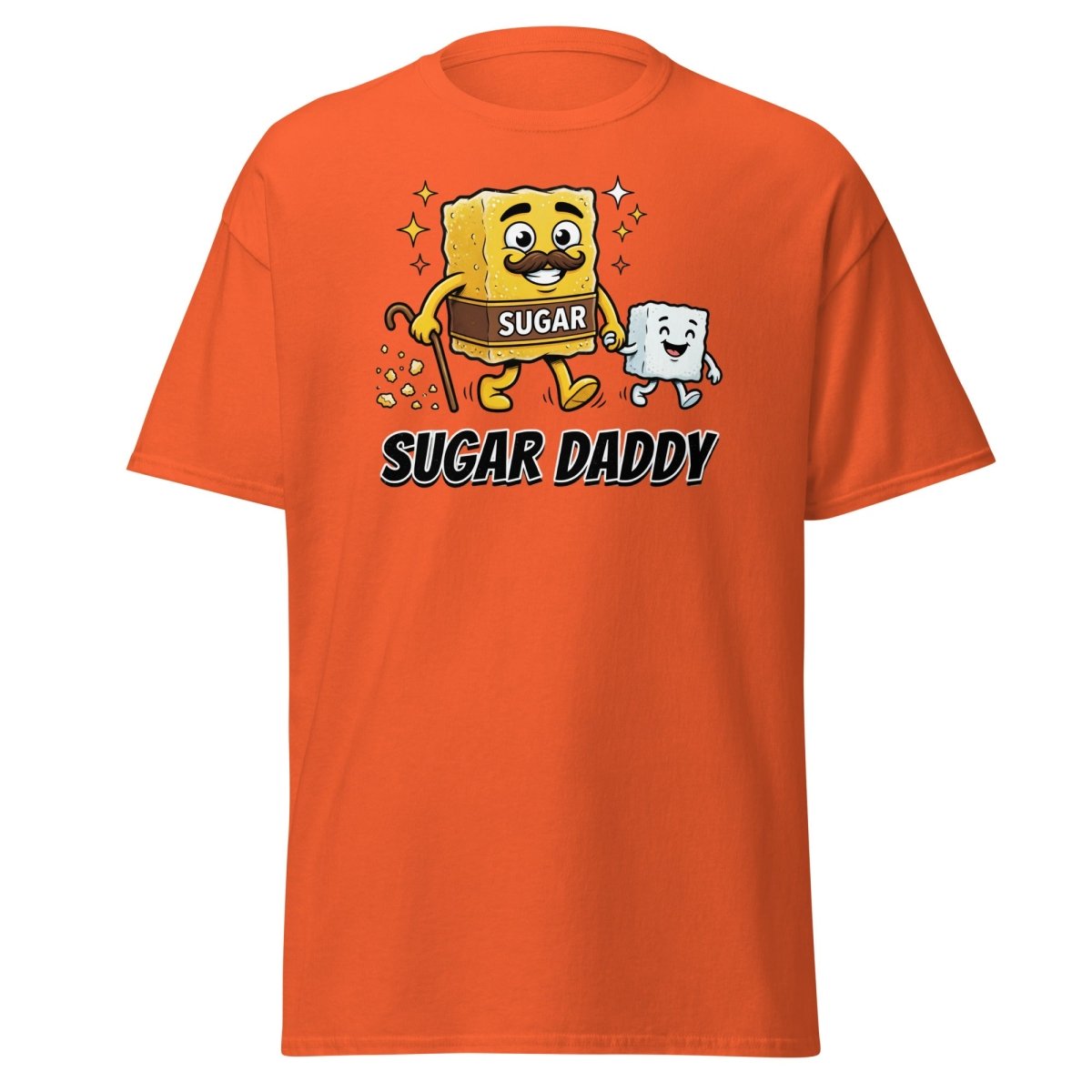 Sugar Daddy T-Shirt Funny Cartoon Sugar Cube Tee - Orange - TeeRipple