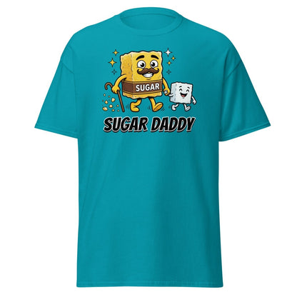 Sugar Daddy T-Shirt Funny Cartoon Sugar Cube Tee - Tropical Blue - TeeRipple