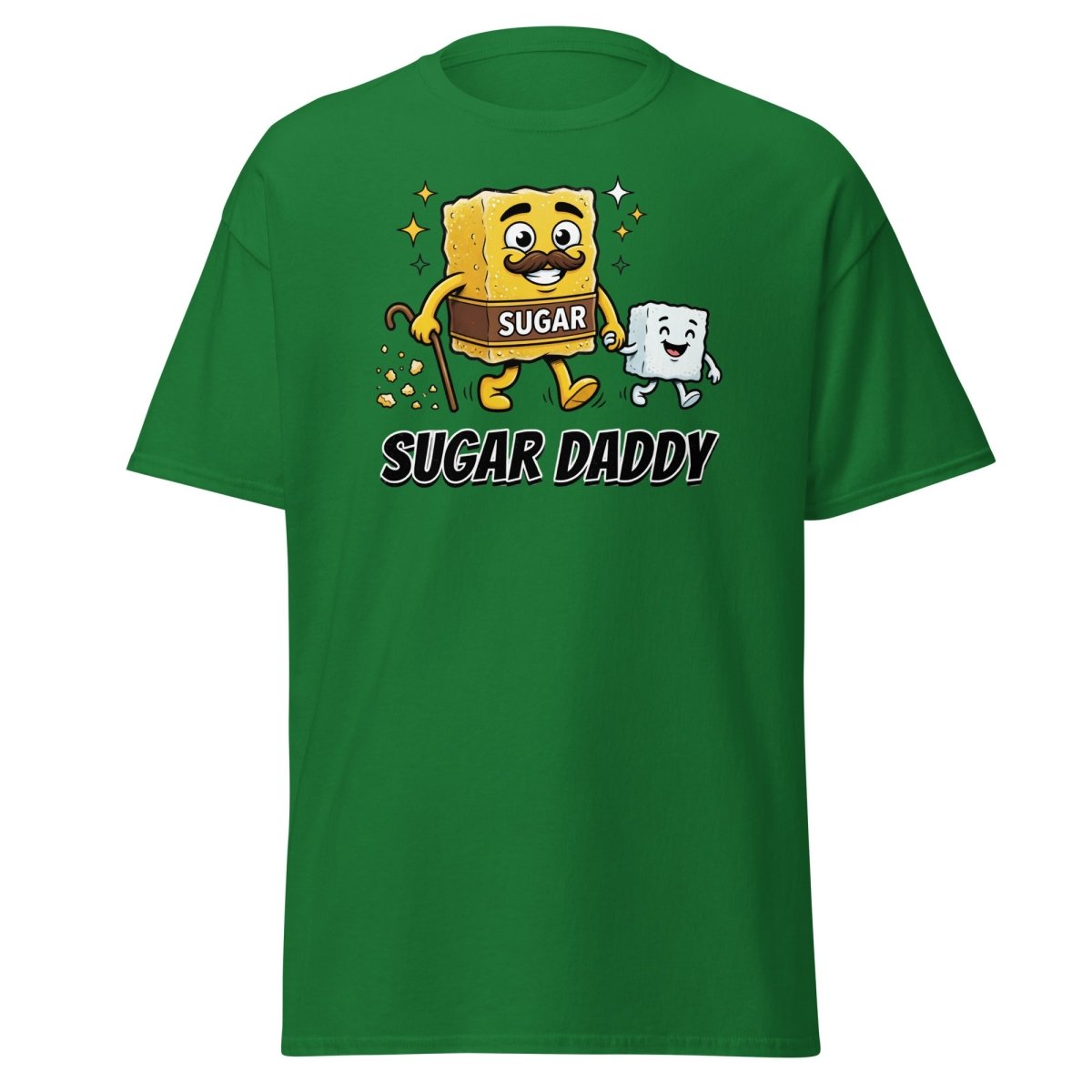 Sugar Daddy T-Shirt Funny Cartoon Sugar Cube Tee - Turf Green - TeeRipple
