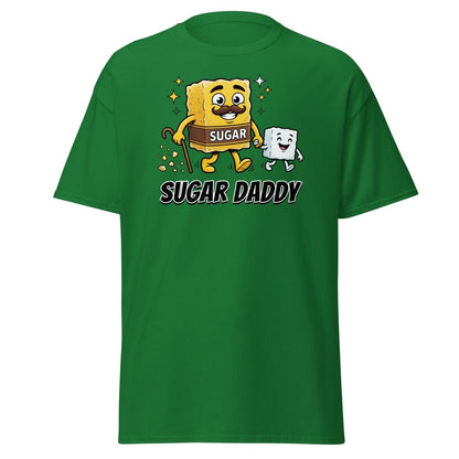 Sugar Daddy T-Shirt Funny Cartoon Sugar Cube Tee - Turf Green - TeeRipple