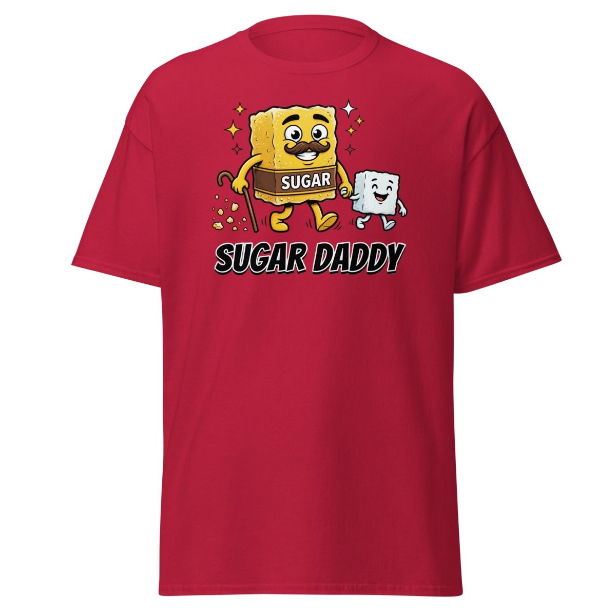 Sugar Daddy T-Shirt Funny Cartoon Sugar Cube Tee - Cardinal - TeeRipple