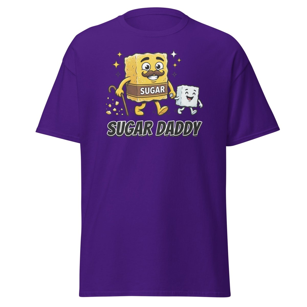 Sugar Daddy T-Shirt Funny Cartoon Sugar Cube Tee - Purple - TeeRipple