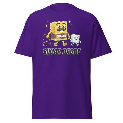 Sugar Daddy T-Shirt Funny Cartoon Sugar Cube Tee - Purple - TeeRipple