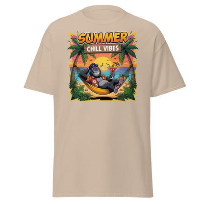 Summer Chill Vibes Gorilla T-Shirt - Sand - TeeRipple