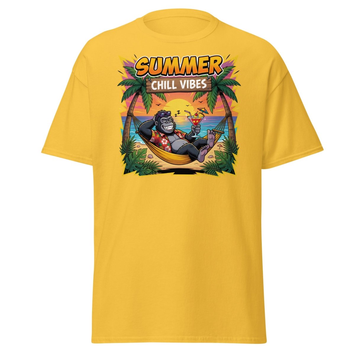 Summer Chill Vibes Gorilla T-Shirt - Daisy - TeeRipple