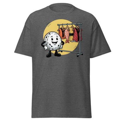 Sushi Roll Model Funny Cartoon T-Shirt - Sushi Fashion Tee - Dark Heather - TeeRipple