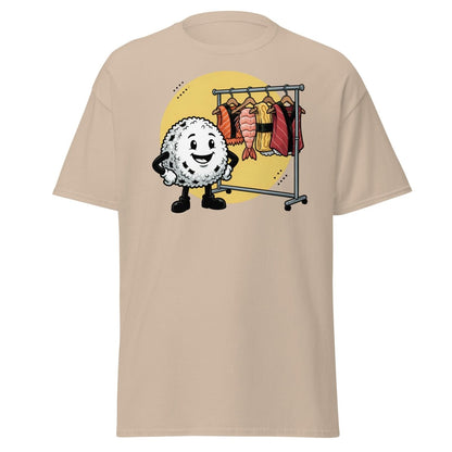 Sushi Roll Model Funny Cartoon T-Shirt - Sushi Fashion Tee - Sand - TeeRipple