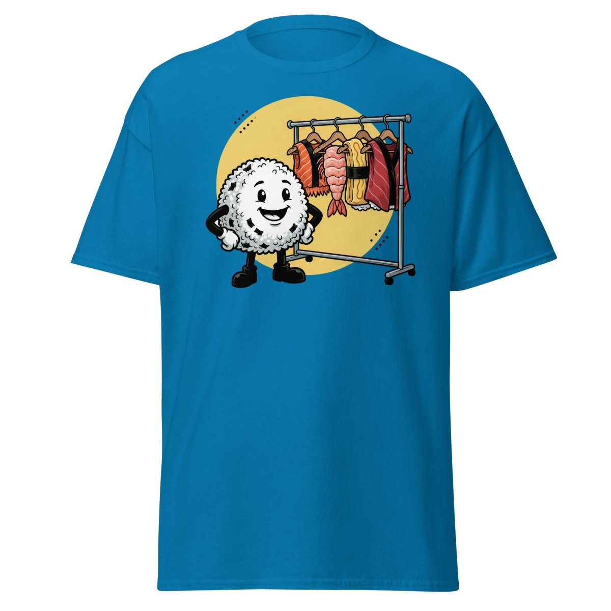 Sushi Roll Model Funny Cartoon T-Shirt - Sushi Fashion Tee - Sapphire - TeeRipple