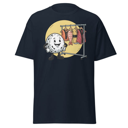 Sushi Roll Model Funny Cartoon T-Shirt - Sushi Fashion Tee - Navy - TeeRipple