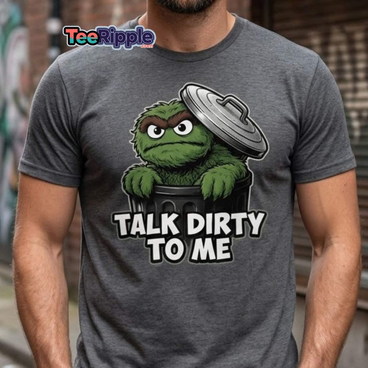 Talk Dirty To Me Trash Monster T-Shirt - Funny Adult Humor Tee - Maroon - TeeRipple