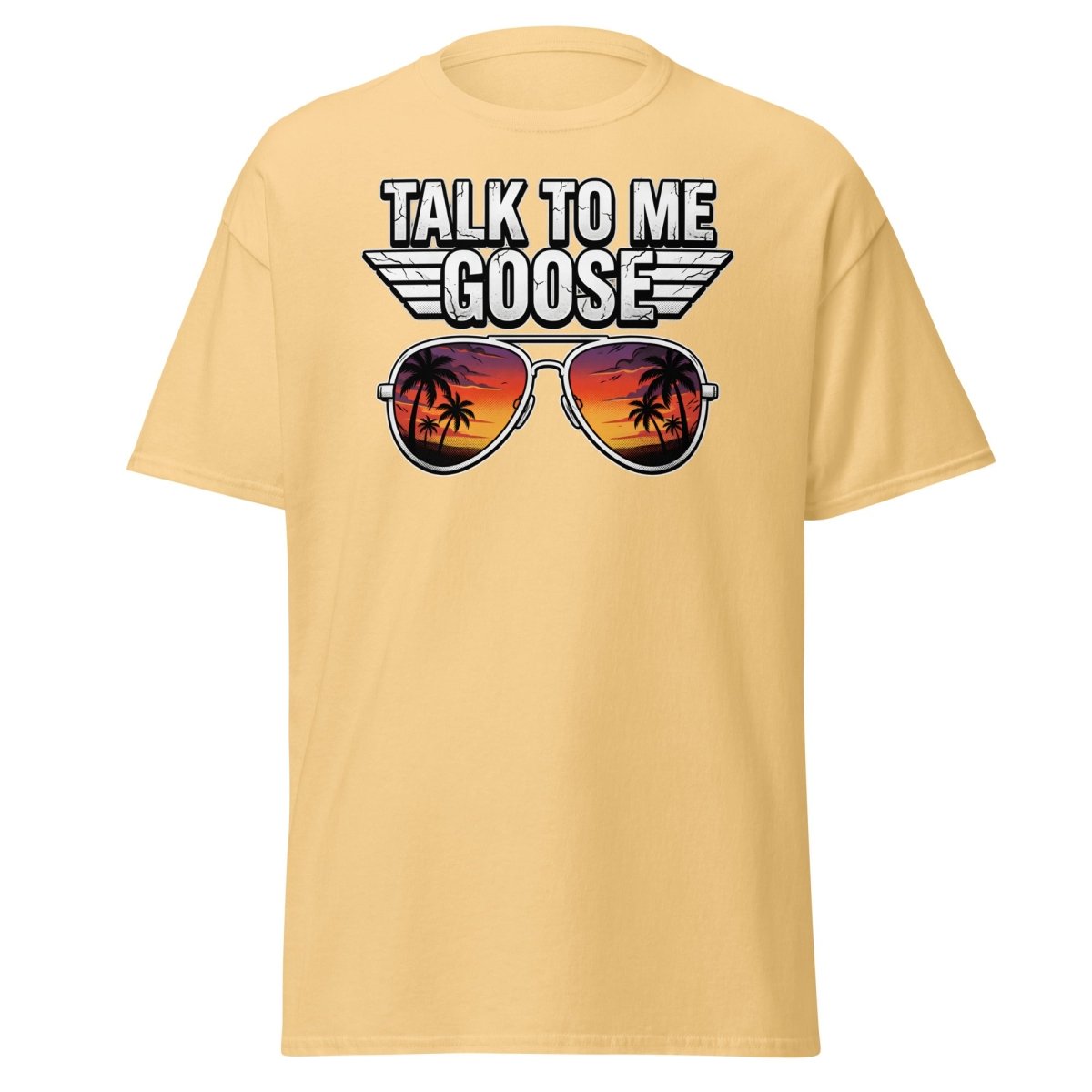 Talk to Me Goose T-Shirt | Top Gun Aviator Sunset Tee - Yellow Haze - TeeRipple