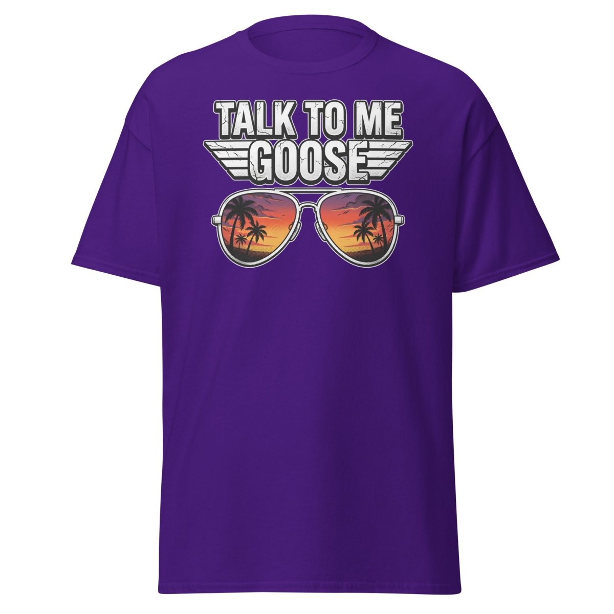 Talk to Me Goose T-Shirt | Top Gun Aviator Sunset Tee - Purple - TeeRipple
