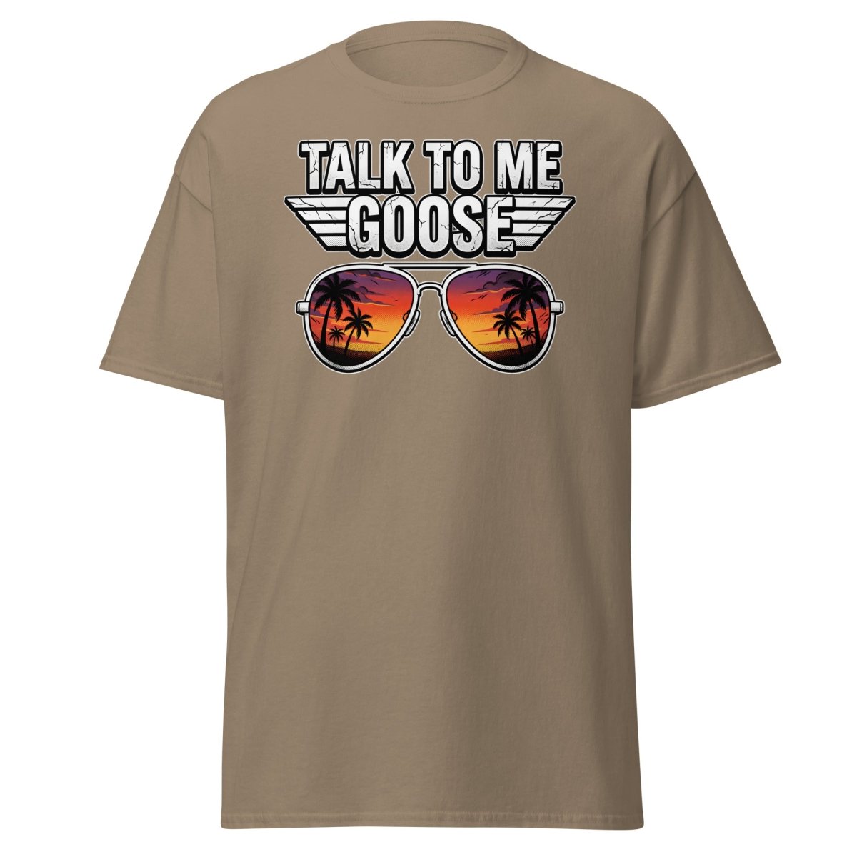 Talk to Me Goose T-Shirt | Top Gun Aviator Sunset Tee - Brown Savana - TeeRipple