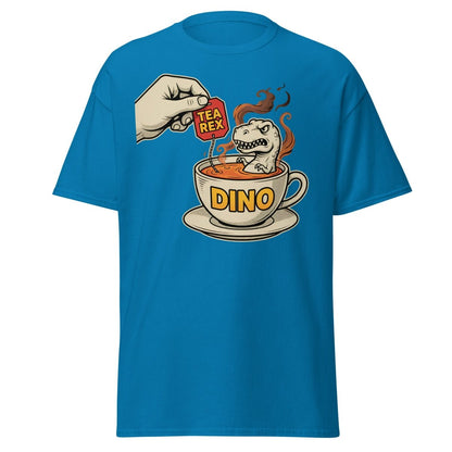 Tea Rex T-Shirt - Funny Dinosaur Pun Tee - Sapphire - TeeRipple