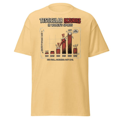 Testicular Injuries Women's Sports Funny T-Shirt - Yellow Haze - TeeRipple