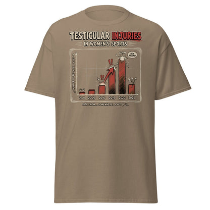 Testicular Injuries Women's Sports Funny T-Shirt - Brown Savana - TeeRipple