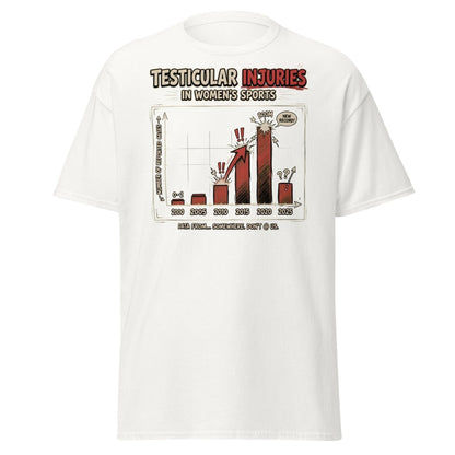 Testicular Injuries Women's Sports Funny T-Shirt - White - TeeRipple