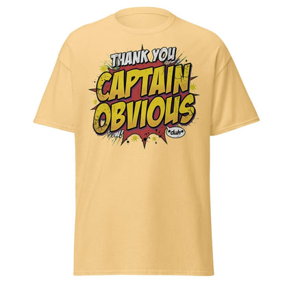 Thank You Captain Obvious T-Shirt – Sarcastic Comic Book Tee - Yellow Haze - TeeRipple