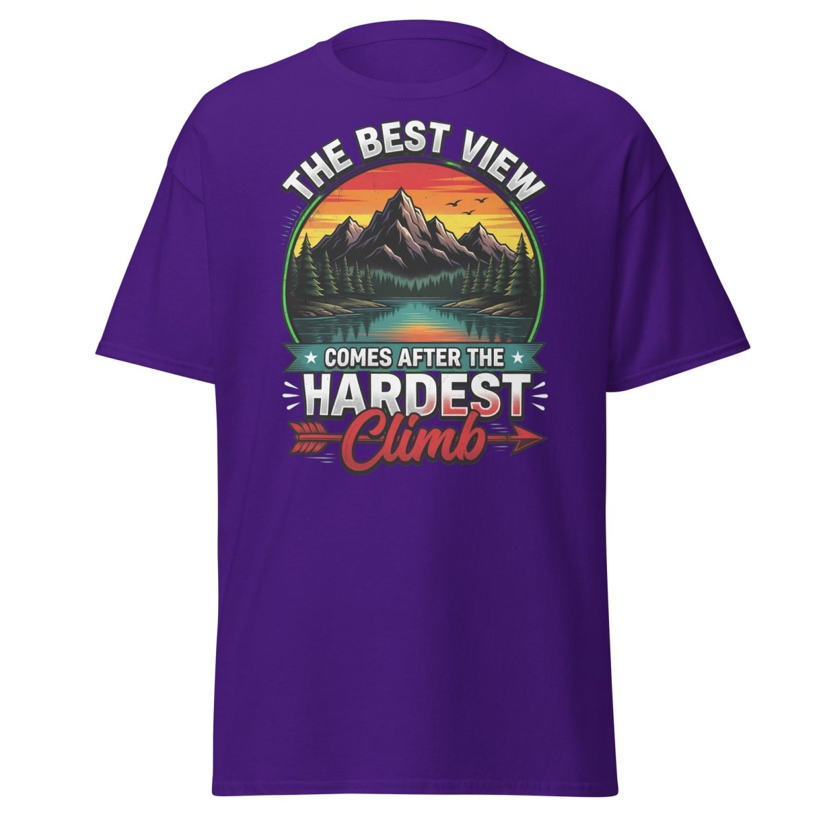 The Best View Comes After The Hardest Climb T-Shirt - Purple - TeeRipple