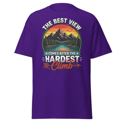 The Best View Comes After The Hardest Climb T-Shirt - Purple - TeeRipple